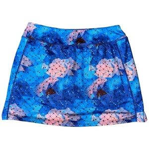 Blevon H Women’s Size M Blue Pink Abstract Geo Print Tennis Golf Skort
